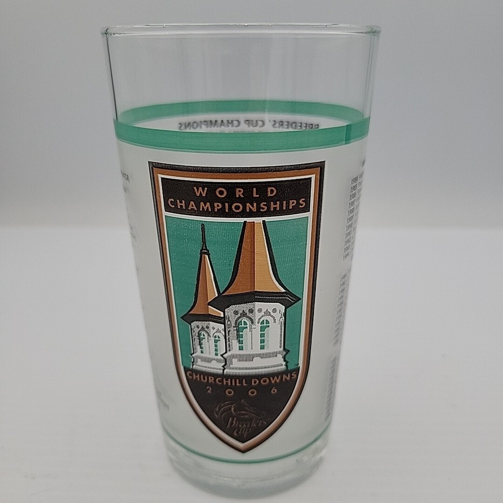 2006 OFFICIAL BREEDERS‎ CUP GLASS CHURCHILL DOWNS NEW OLD STOCK HORSE RACE DERBY